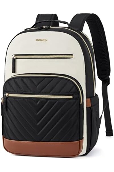 BOSTANTEN حقيبة ظهر للكمبيوتر المحمول للنساء مقاس 15.6 بوصة مع منفذ شحن USB وحقيبة ظهر للسفر