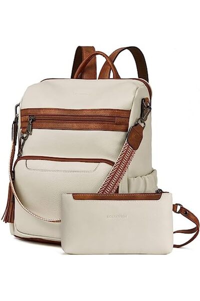 BOSTANTEN Backpack for Women Fashion Leather Designer Ladies Shoulder Bags Large Convertible Backpac
