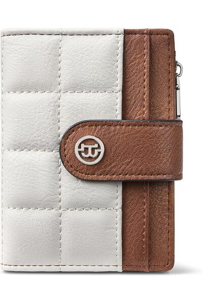 BOSTANTEN Small Wallet for Women Leather RFID Blocking Card Holder Bifold Compact Wallets With Zippe