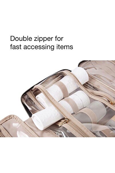 BAGSMART Hanging Toiletry Bag - Water-resistant Travel Makeup Cosmetic Organizer with Hook