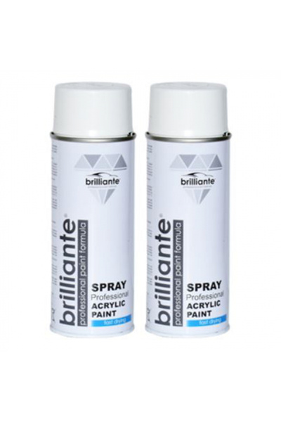 BRILLIANTE Pachet 2 x Vopsea Spray Alb Gri RAL 9002 400 ml