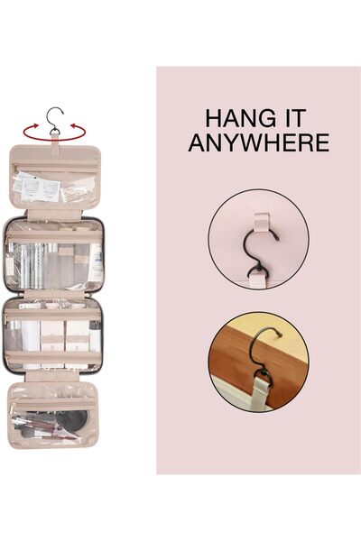 BAGSMART Hanging Toiletry Bag - Water-resistant Travel Cosmetic Organizer with Hanging Hook