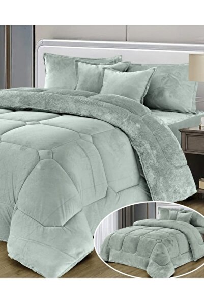 Moon Premium Double-Sided Winter comforter, Velvet and Fur - 6-Piece Comforter Set, 250x230cm
