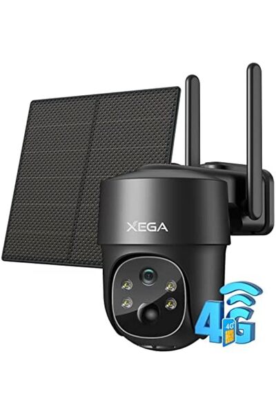 Xega 4G LTE Cellular Security Camera Solar with SIM Card, Wireless Outdoor No WiFi Security Camera,