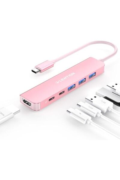LENTION USB C Hub, 6 in 1 USB C to USB Adapter
