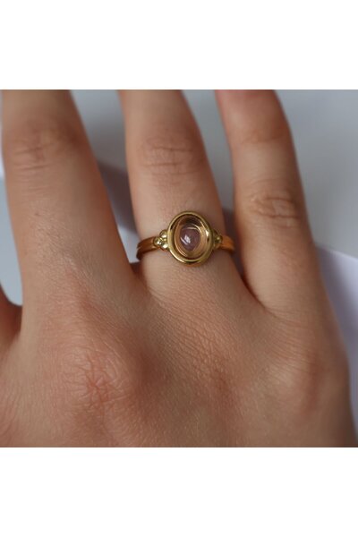 leargia Ora Steel Ring-Pink