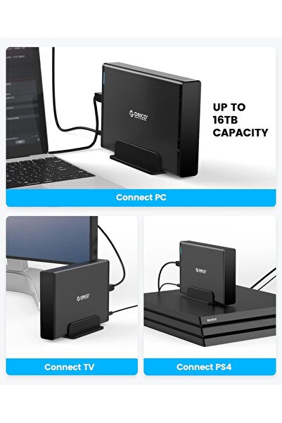 Orico 3.5" Hard Drive Enclosure USB 3.0 to SATA I/II/III Vertical Aluminum Case for HDD/SSD (Support
