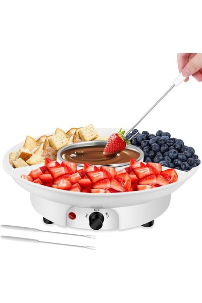 LENND Electric Fondue Pot Set, Chocolate Cheese Fondue Set, Hot Chocolate Machine, Fondue Maker, Det