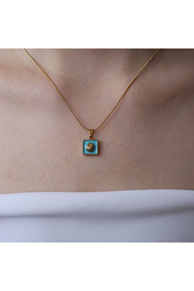 leargia Sea Shell Steel Necklace-Blue