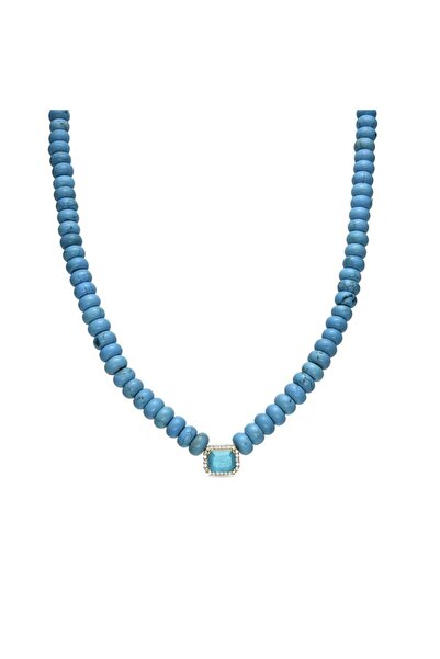 Luxenter Colier din Argint 925 cu Turcoaz și Finisaj de Aur 18 K