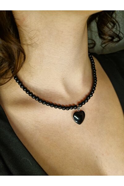 NEMOR STUDIO Heart Onyx Natural Stone Pendant |   Stone of Power and Nobility