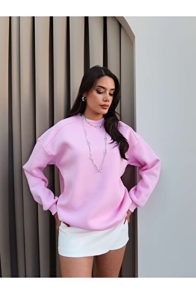 ESRAHELVACI Pink Oversize Rose Gold Sweatshirt