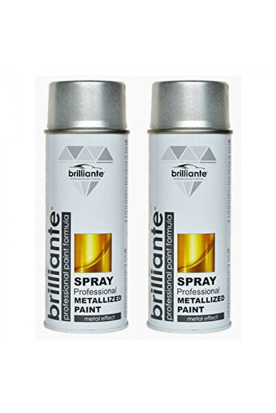 BRILLIANTE Pachet 2 x vopsea spray gri metalizat 400 ml