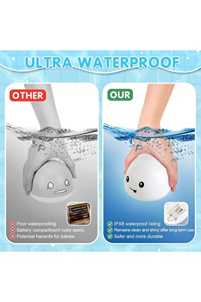 AQUAFALCON Whale Bath Toy Sprinkler - Light Up Water Whale Bath Toy - Bathtub Toys for Infants and Toddlers