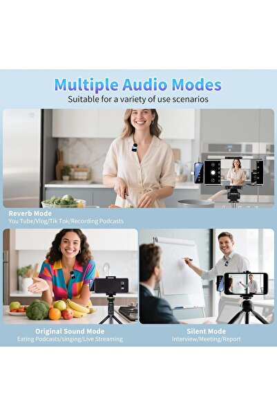 LENND Wireless Lavalier Microphone, 3-in-1 Bluetooth Mic for iPhone/Android/Camera