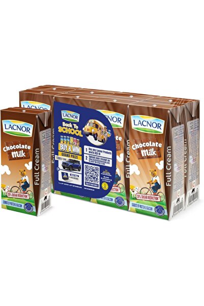 Lacnor Essentials Chocolate Milk, 100% Natural, Rich in Vitamin and Calcium, 28% Reduced Sugar, 180