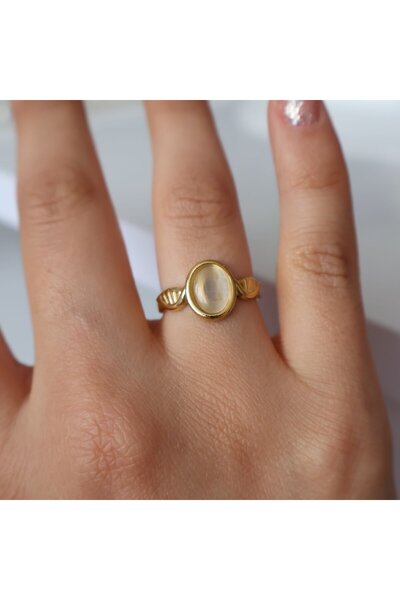 leargia Nymia Steel Ring-White