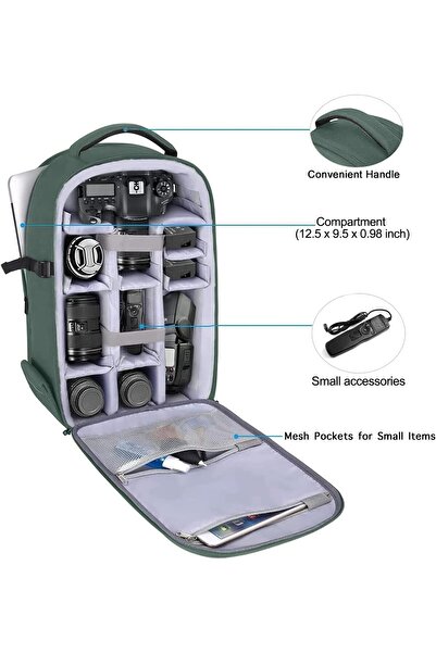 Mosiso Camera Backpack, DSLR/SLR/Mirrorless Photography Camera Bag Full Open Waterproof Hardshell Ca