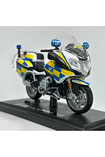 Maisto BMW R1200RT Czech Polisi 1:18 Diecast Motosiklet Model – Lisanslı Metal Maket Oyuncak