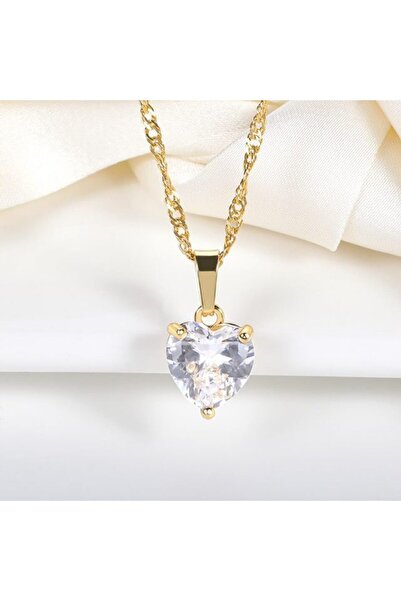 KESNUP Colier cu pandantiv inimă din aliaj de aur și cristal