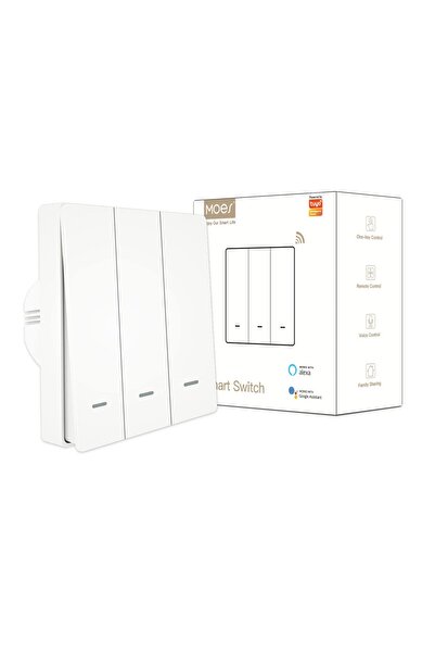 MOES مفتاح واي فاي ذكي، زر تحكم صوتي، نوع الاتحاد الأوروبي، متوافق مع أليكسا وجوجل هوم، 1