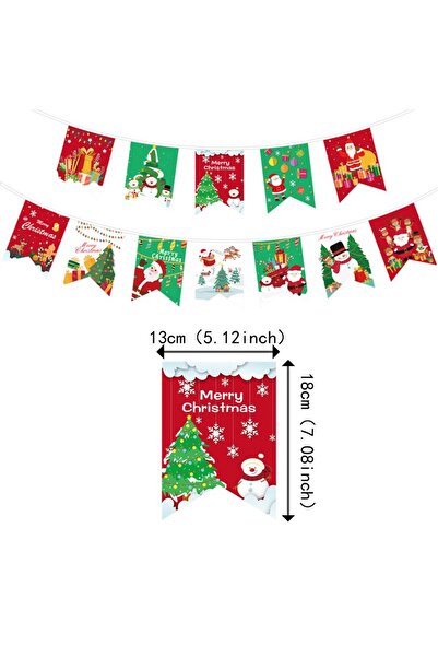 Flippy Christmas Decoration Banner, 12 Pieces, for Door or Wall, Multicolor, String Included, Model