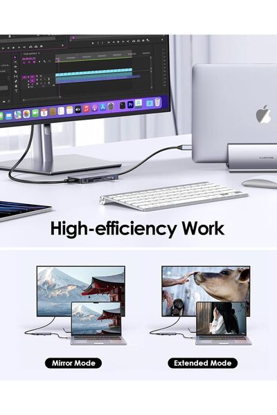 LENTION USB C Hub with 4K HDMI, 3 USB 3.0, SD/Micro SD Card Reader (CB-C18, Space Gray)