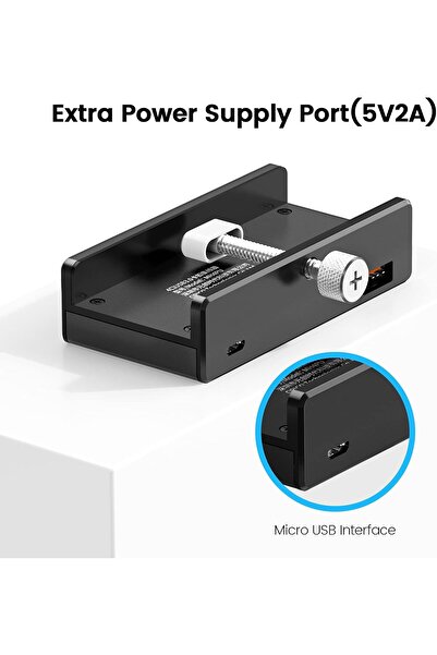 Orico USB C Hub 4 Ports USB 3.1 Type C to USB 3.0 Hub Adapter, 0.49ft Cable - Black
