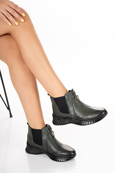 REALMİNE 1453 - 100% Γνήσιο Δέρμα - Πλήρως Ορθοπεδικό - Ελαστικό - Άνετο - Casual - Γυναικείες Μπότες