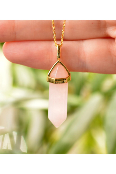 Taş-Mir قلادة من الكوارتز الوردي