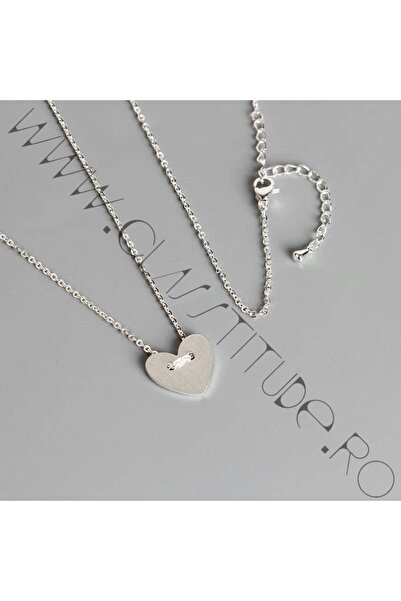 KESNUP Colier cu pandantiv inimă din oțel inoxidabil, argintiu