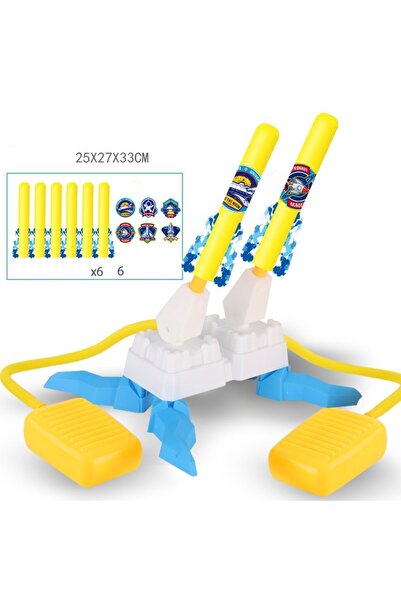 Flippy Toy for Kids, Flippy, Foot Rocket Launcher, Two Launchers, 6 Rockets Without Lights, 33x25x27 cm, Ye