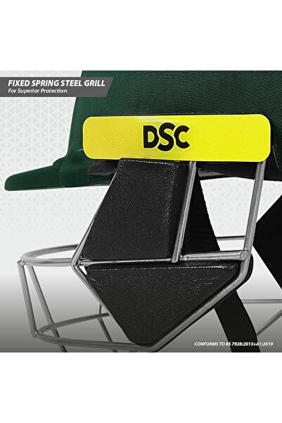 DSC Scud Premium Cricket Helmet for Men & Boys | Large | Green | Steel Grill + Neck Guard