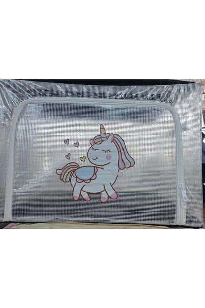 Flippy Storage Box, Flippy, Unicorn Model, for Children's Room, 100L, PVC, Transparent