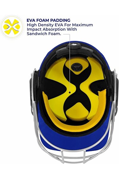 DSC Avenger Pro Cricket Helmet for Men & Boys | Large | Royal Blue | Steel Grill | Neck Guard