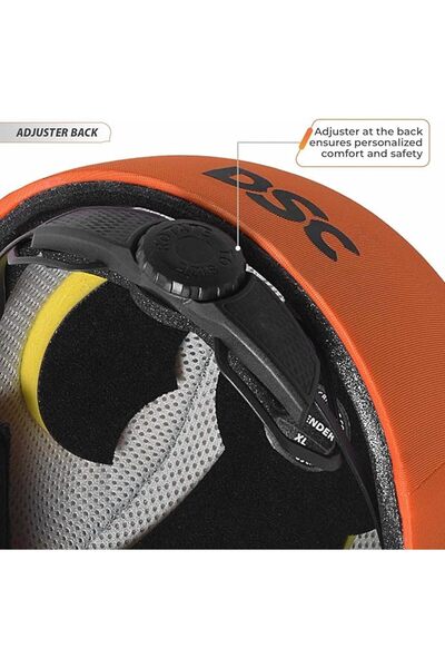 DSC Scud Premium Cricket Helmet for Men & Boys | Large | Orange | Steel Grill + Neck Guard