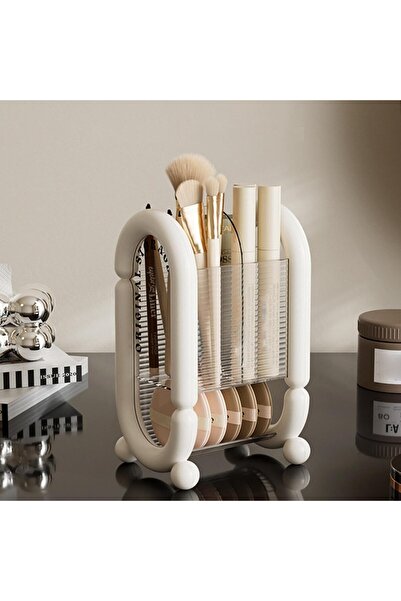 Flippy Cosmetic Storage Box for Brushes, Pencils and Sponges, 4 Compartments, Plastic, 12x10x20 cm,