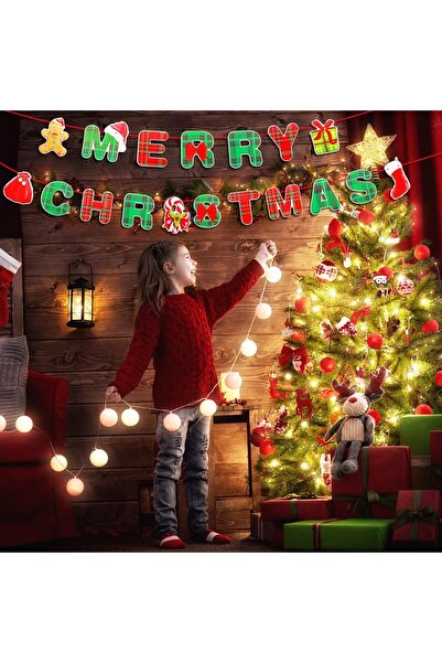 Flippy Decorațiune de Crăciun, Flippy, Litere 12 x 13 cm, Multicolor, 18 Bucăți, Sfoară Inclusă