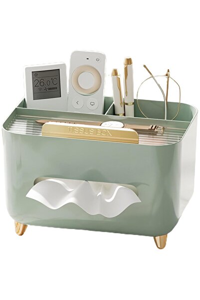 Flippy Napkin Holder, Multifunctional ABS Box, Object Holder, Office, 21x15x13 cm, Green