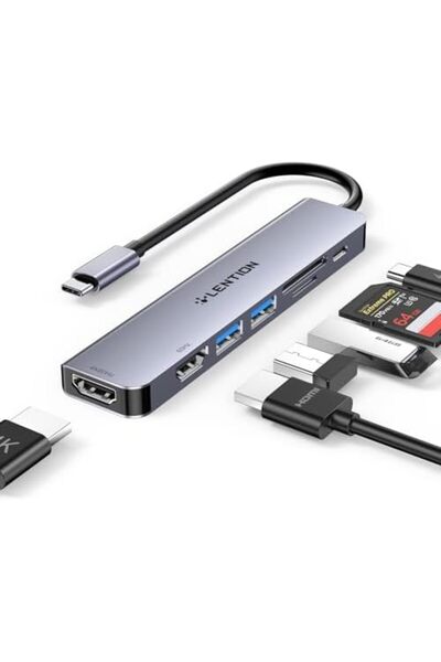 LENTION 7 in 1 USB C Hub with Dual HDMI for MacBook