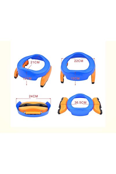 Flippy Portable 2-in-1 Potty — Potty + Toilet Seat, Plastic, 21 cm, Blue