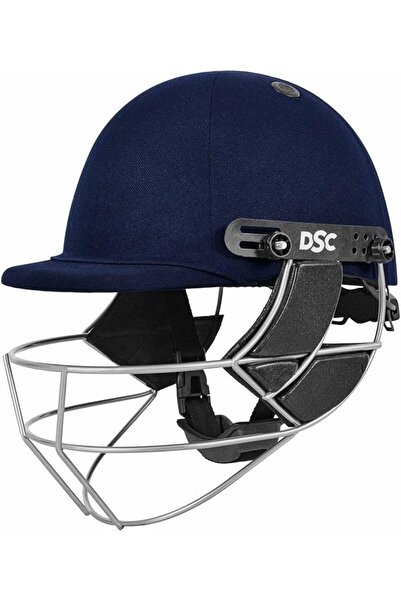 DSC خوذة كريكيت Fort44 للرجال والأولاد | مقاس كبير | أزرق داكن | شبكة فولاذية قابلة للتعديل | خفيفة الوزن