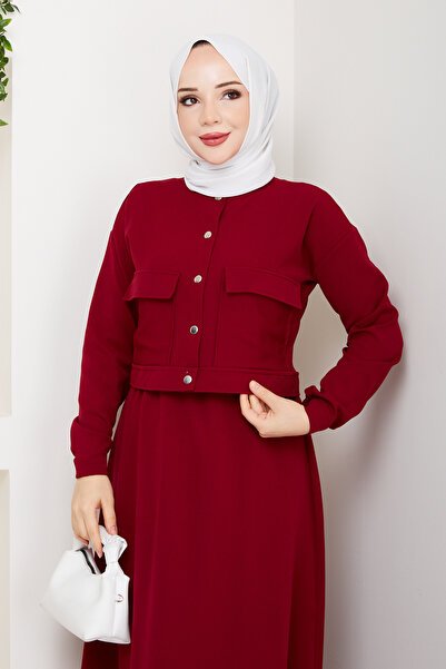 modapark.ist Women's Snap Button Pocket Skirt Suit