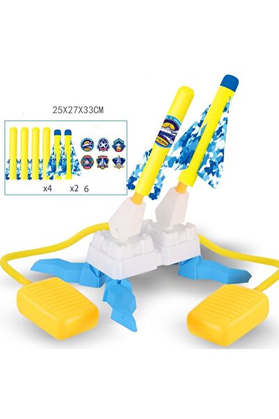 Flippy Toy for Kids, Flippy, Foot-Powered Rocket Launcher, Two Launchers, 6 Rockets Without Lights, 2 Aircr