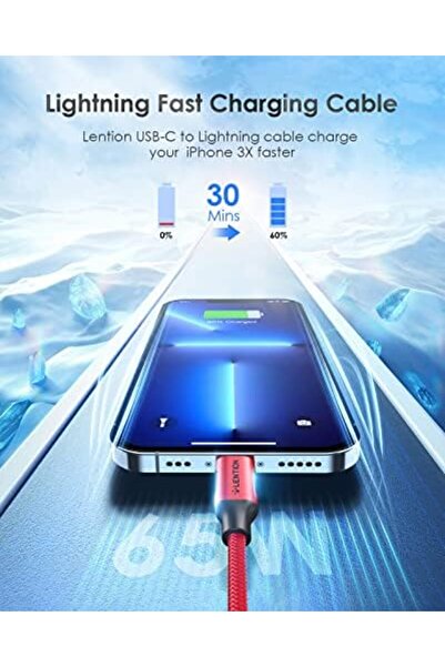 LENTION USB-C to Lightning Charging Cable 6ft(2M) & Stable Driver Certified iPhone 12 Pro Charger Co
