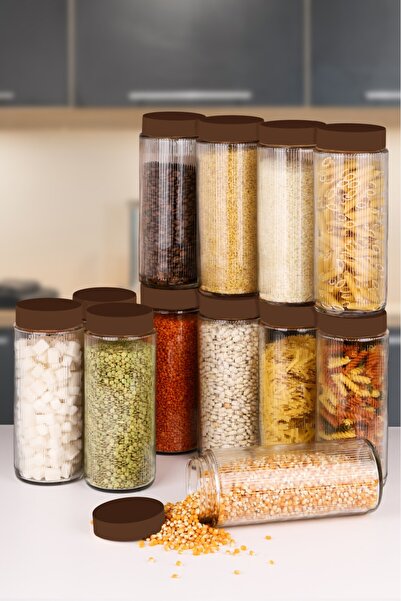 Karçiçeği Home 12'Lİ 1500 ml Pinterest Model Cam Kavanoz Saklama Kabı