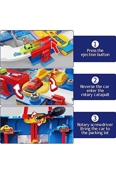 Joynix Car Parking & Race Track - Assembly/Disassembly with Screwdriver, Toolbox Storage