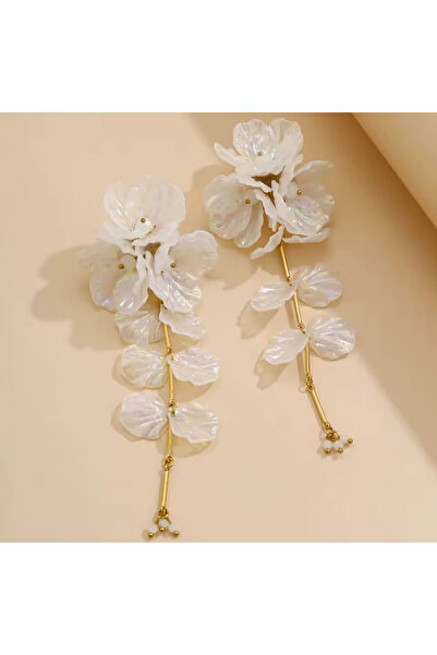 HOSBUTIK Büyük boy beyaz ZA küpe