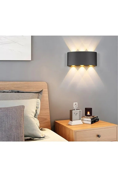 luxshome Pilli Haiti Çift Yön Led Aplik Elektriksiz Ledli Salon Duvar Dekoratif Aydınlatma 3200K Sarı Işık