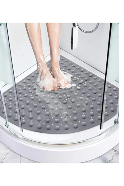 UFİX Килимок для ванної кімнати Кутовий душ Присоска З отвором для зливу Вакуумна душова кабіна Нековзний для душу та ванни 54x54 см